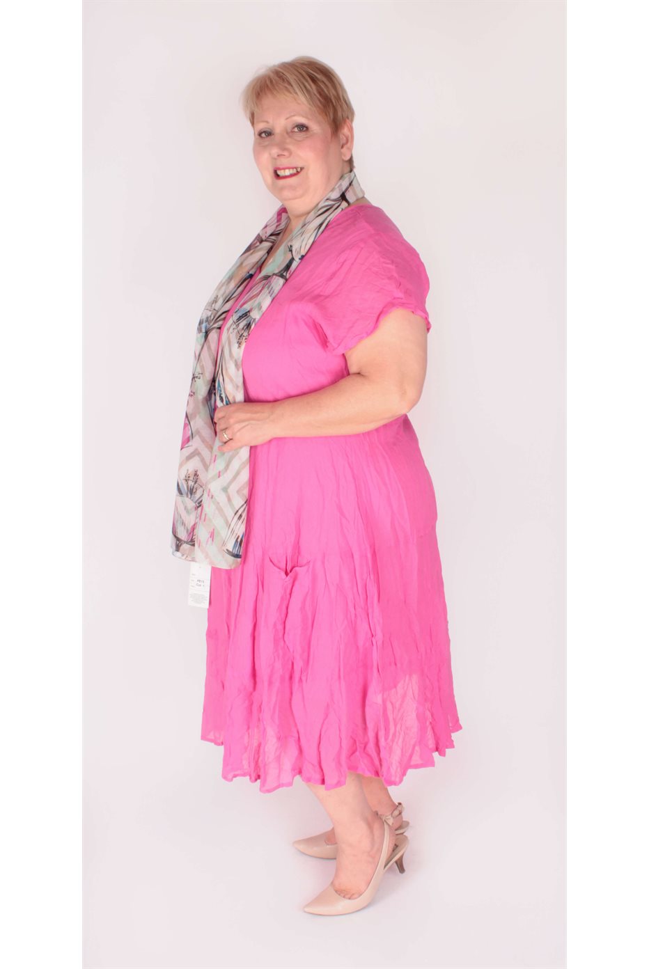 Robe Rose avec poche sur le devant